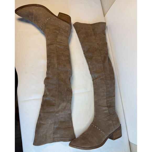 Report Zaria Women's Size 8 Light Brown Over The Knee Dressy Tall Stretchy Sock - Picture 16 of 16